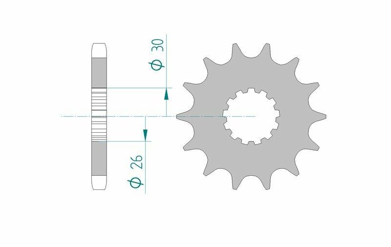 Pinion față standard din oțel AFAM 88800 - 530 - 18T (pentru motociclete)