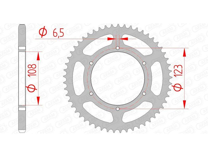 Pinion spate din oțel AFAM 92114 - 420 - 53 dinți pentru motociclete