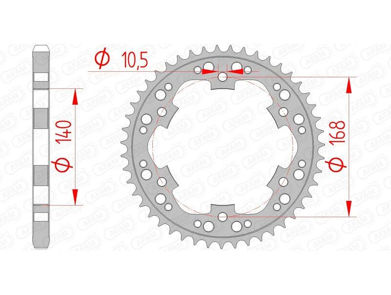 Pinion din oțel AFAM pentru spate, model 92635, dimensiune 525, 47 dinți (pentru motocicletă)