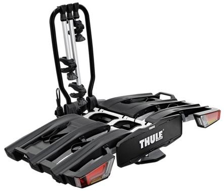 Suport auto pentru biciclete THULE EasyFold 934100, montare pe cârligul de remorcare, capacitate maximă de încărcare 60 kg, conexiune electrică 13 pini, pentru 3 biciclete.