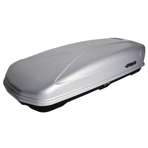 Cutie de portbagaj auto FARAD KORAL 94231N/21, culoare gri, capacitate 630 litri, dimensiuni 210 x 90 x 42 cm, deschidere dublă