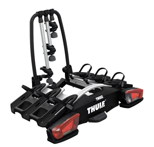 Suport auto pentru biciclete THULE Velocompact F 961500, montare pe cârlig de remorcare FIX4BIKE, capacitate de încărcare 60 kg, rabatabil, priză 13 pini, pentru 3 biciclete