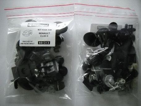 Set clipsuri montaj pentru bara față și aripi RESTAGRAF A501213, din plastic, compatibile cu Renault Clio II.
