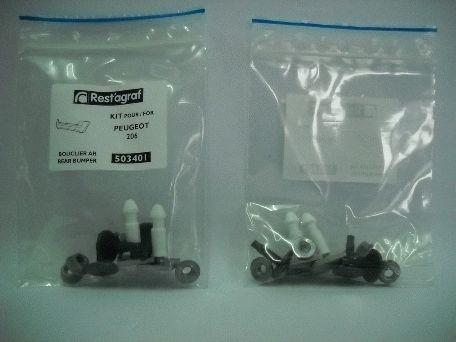 Set clipsuri de montaj pentru bara spate RESTAGRAF A503401, plastic, compatibil cu Peugeot 206