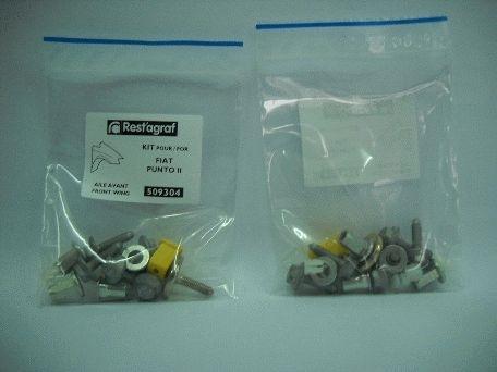 Set clipsuri pentru montaj aripă față RESTAGRAF A509304, plastic, compatibile cu Fiat Punto II, 1999-