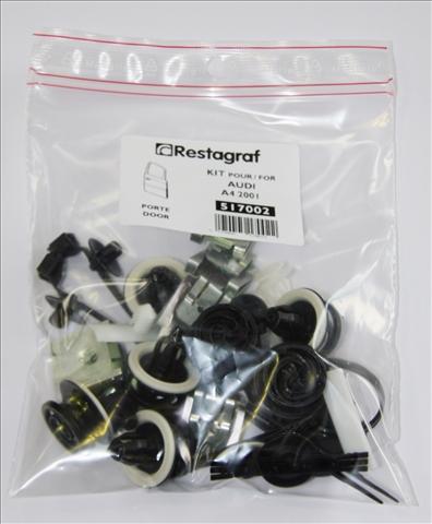 Set clipsuri de montaj pentru ușă RESTAGRAF A517002, din plastic, compatibile cu Audi A4, model 2001-