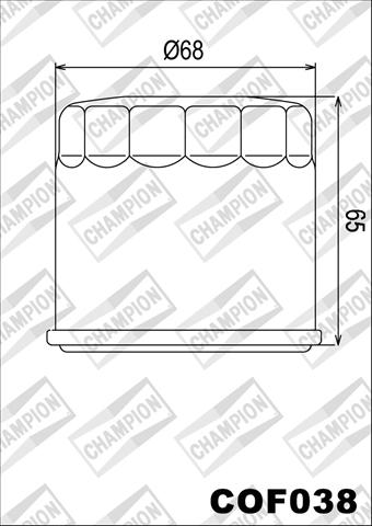 COF038 *FD FILTRU ULEI MOTO - COMPATIBIL CU CHAMPION, APRILIA, CAGIVA, KAWASAKI, KYMCO, SACHS, SUZUKI, BIMOTA, ARCTIC CAT