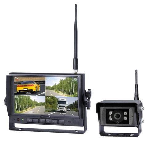 Sistem de monitorizare auto wireless VIGNAL D16044 cu cameră video, ecran multifuncțional de 7 inch, rezoluție 1024 x 3 (RGB) x 600, compatibil PAL/NTSC, alimentare 12/24V, consum 10W, funcție multi-display