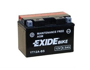 Baterie moto EXIDE fără întreținere EBYT12A-BS, 12 V, 9.5 Ah, 130 A curent pornire