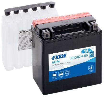 Baterie moto EXIDE AGM 12V 18Ah EBYTX20CH-BS, curent pornire 230A, dimensiuni 150x87x161 mm
