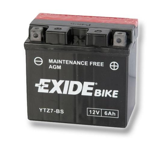 Baterie moto EXIDE fără întreținere EBYTZ7-BS, 12V, 6Ah, 70A curent de pornire