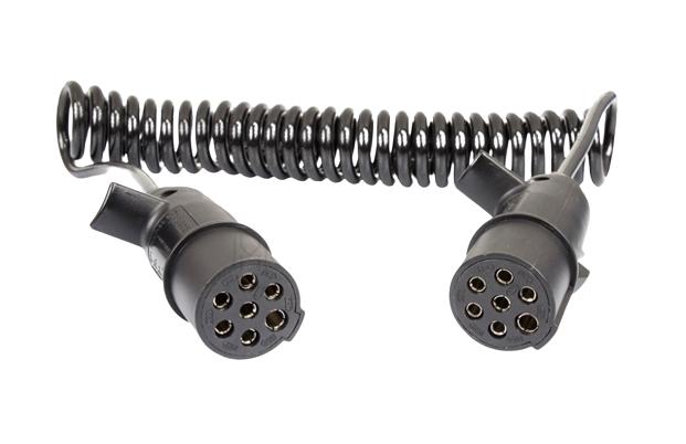 Cablu electric spiralat MVM ECC000, model N, dimensiune mare, culoare neagră