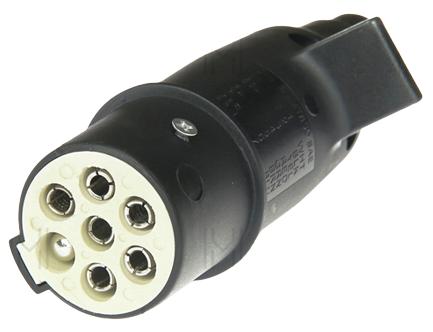 Stecher auto 7 pini MVM EPS015, tip S, 24V, plastic, negru