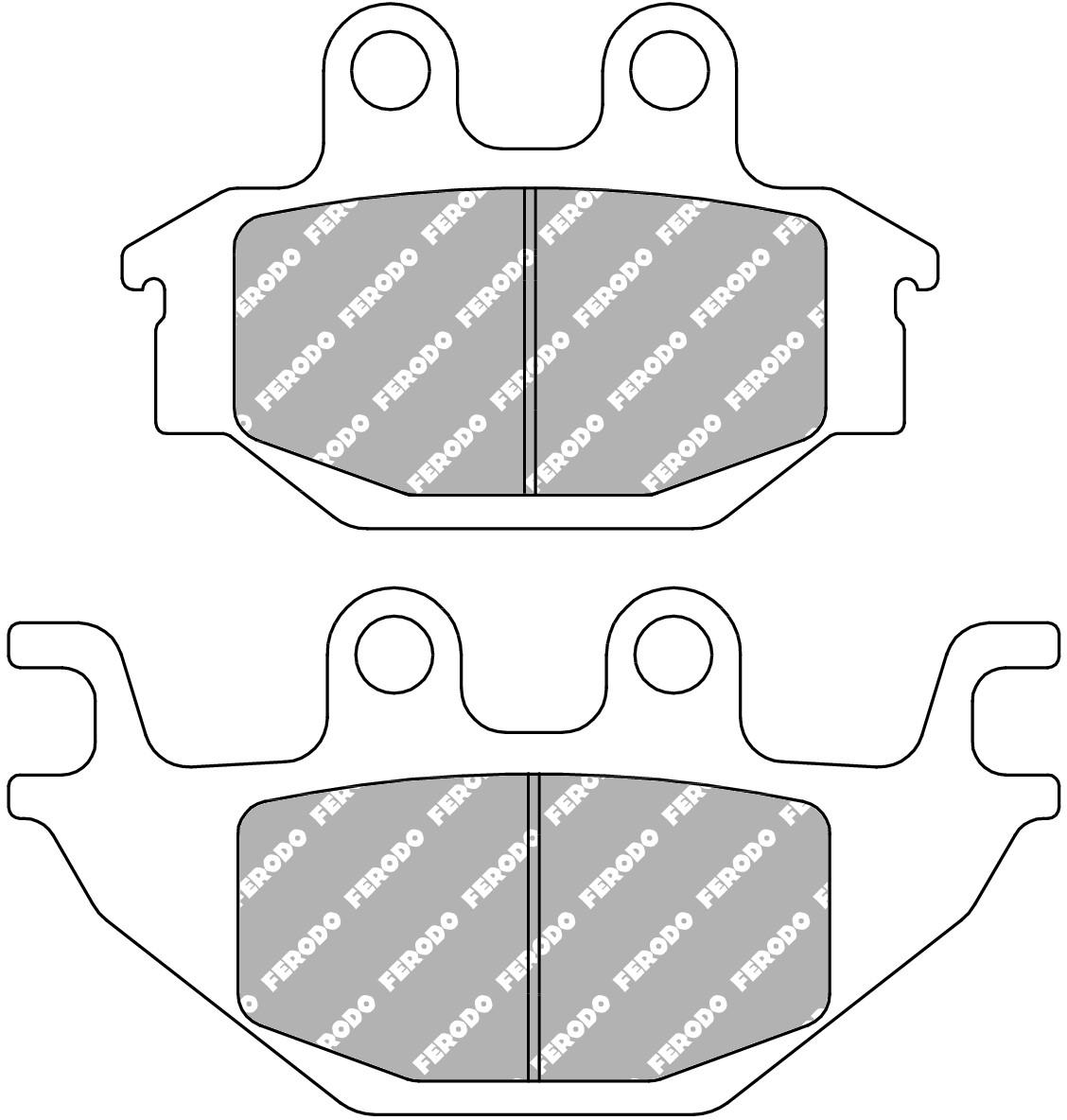SET PLĂCUTE DE FRÂNĂ ORGANICE FDB2184P MOTO - FERODO RACING, COMPATIBIL CU KYMCO, YAMAHA, SYM, CAN-AM