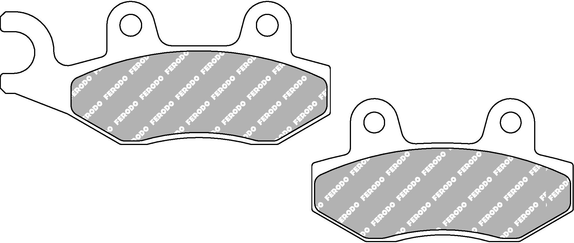 Set Plăcuțe Frână Organice Moto FDB497P - Ferodo Racing, compatibil cu Aprilia, Benelli, Cagiva, Kawasaki, Yamaha, Honda, Suzuki, Triumph