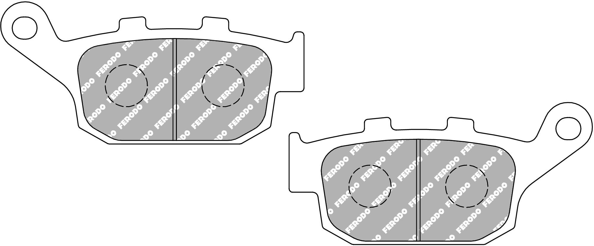 Set plăcuțe frână organice moto FDB531P - Ferodo Racing, compatibile cu Buell, Yamaha, Honda, Peugeot, Triumph