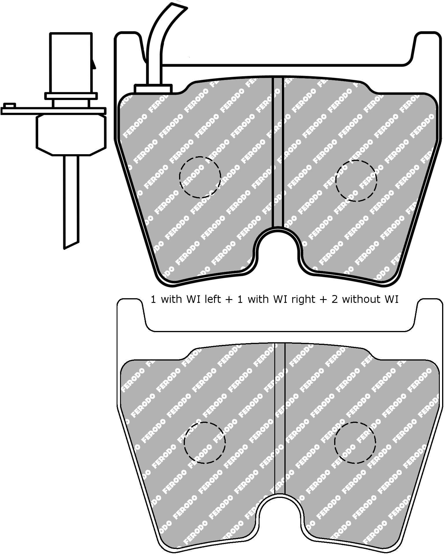 Set Plăcuțe Frână DS Performance FDS1664 - Ferodo Racing pentru Audi, VW, Lamborghini
