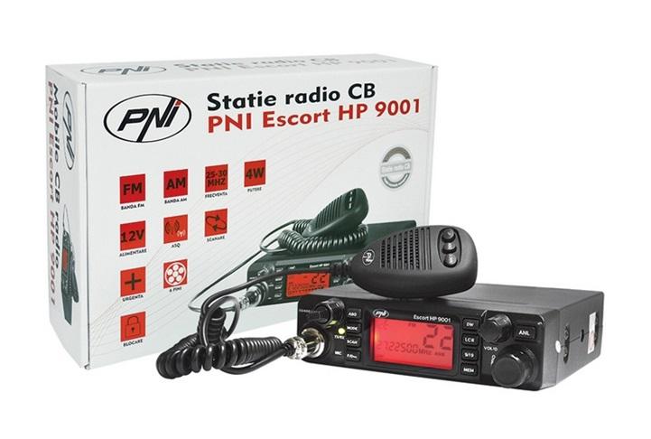 Stație radio digitală CB PNI HP 9001 ASQ, 12V, 4W, cu squelch automat, microfon cu 6 pini, 40 de canale, ecran iluminat multicolor