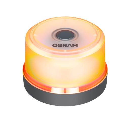 Lumină de avertizare OSRAM LEDguardian ROAD FLARE Signal V16 cu LED-uri, model LEDSL102, 9 LED-uri, 6 W, 9 V, 2000 K temperatură de culoare.