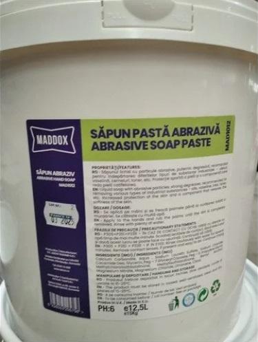 Pasta abrazivă pentru curățarea mâinilor MADDOX MAD1012, 15 kg