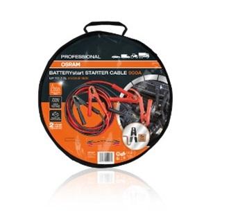 Set 2 cabluri de curent profesionale pentru pornire auto OSRAM OSC350, 12/24V, 900 A, lungime 4.5 metri, secțiune 35 mm², cleme tip crocodil izolate