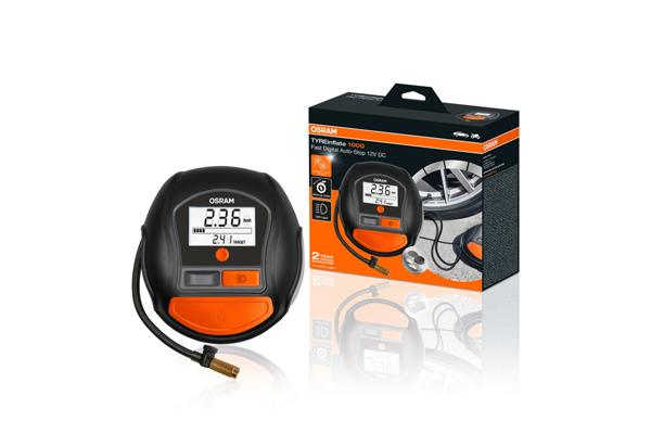 Compresor auto OSRAM TYREinflate 1000 OTI1000, 12 V, 5.5 bar, 180 W, cu afișaj analogic