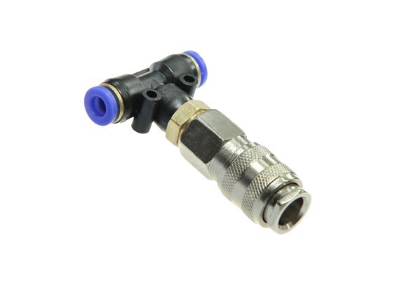 Conector în formă de T pentru pistol de aer MVM PGA009, material plastic și metal