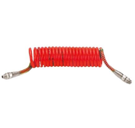 Furtun de aer spiralat HICO PPN010, silicon, cu conectori M22, culoare roșie
