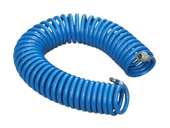 Furtun spiralat pentru aer comprimat MVM, 20 m, albastru