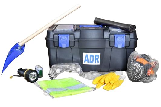 Set de Ustensile de Protecție ADR MVM Basic TAS000, cu Lopată, Mănuși, Ochelari de Protecție, Lanternă și Mască