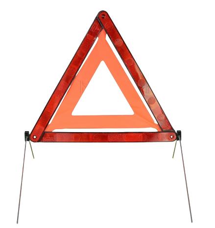 Triunghi auto reflectorizant MVM TBA070 cu suport și husă, roșu