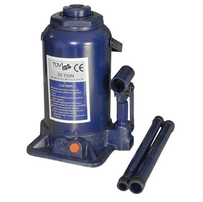 Cric hidraulic tip butelie MVM TBE027/L, capacitate de ridicare 20 tone, culoare albastru