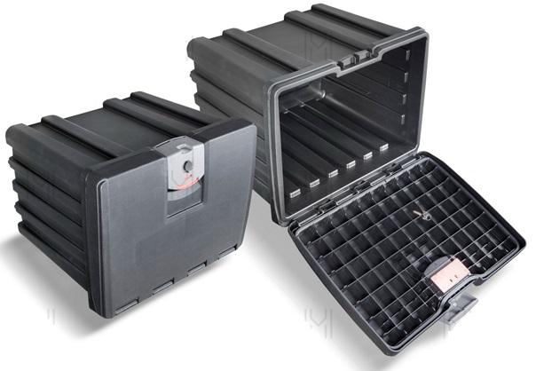 Cutie de scule pentru camion MVM, model TTB010MVM, dimensiuni 500 x 350 x 400 mm, material plastic, culoare neagră.