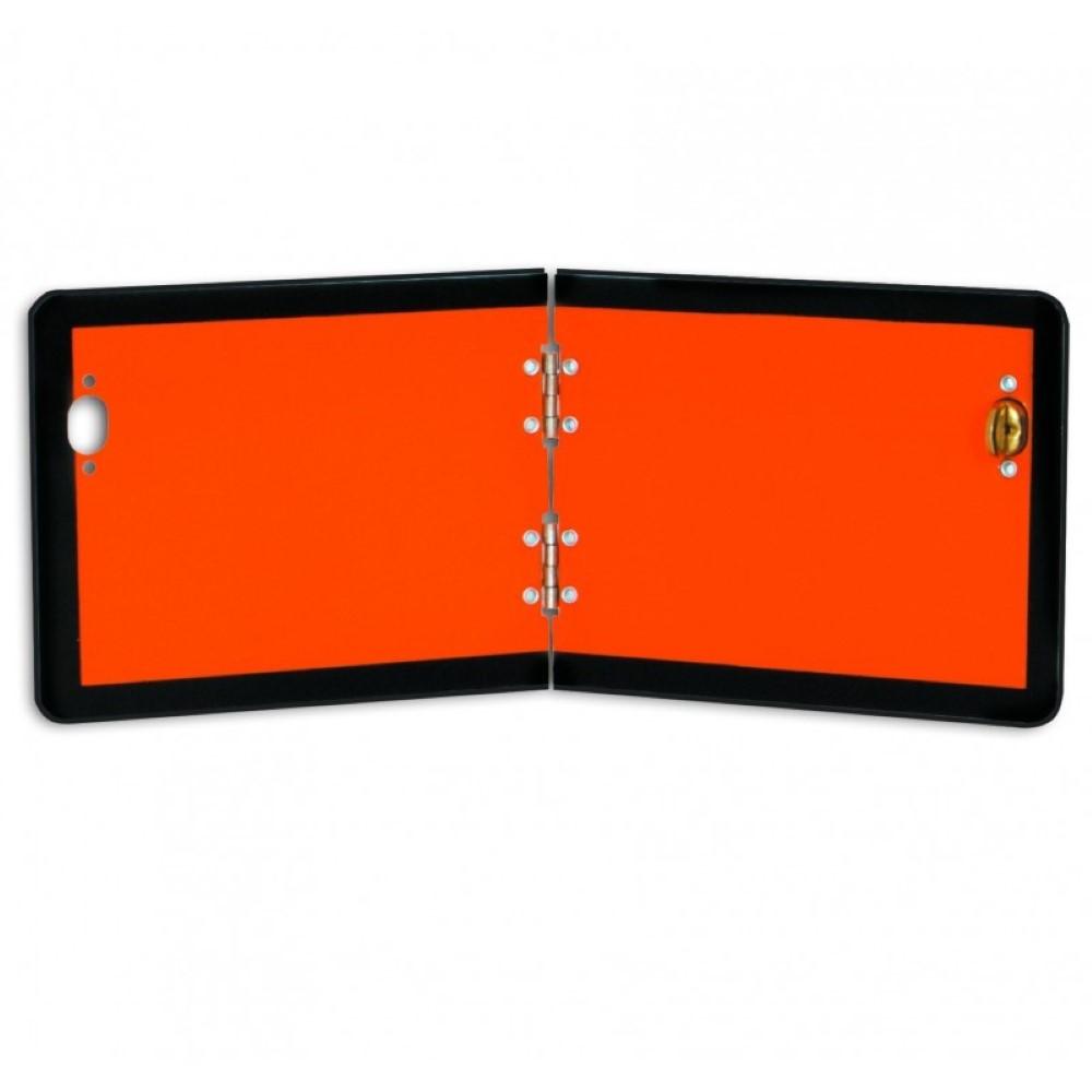 Placă pliabilă ADR, model HICO TWY046, 300 x 120 mm, aluminiu, orientare verticală, culoare portocaliu și negru