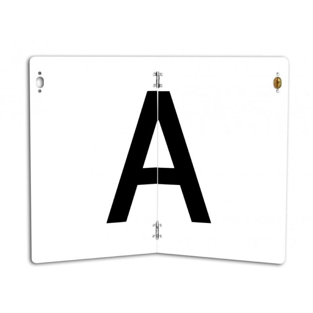 Placă pliabilă semn A, model HICO TWY069, 400 x 300 mm, aluminiu, orientare verticală, alb-negru