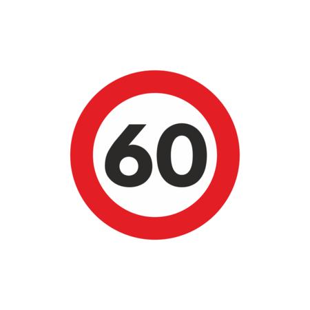 Autocolant reflectorizant pentru limită de viteză 60 km/h, model HICO TWY104, clasa I