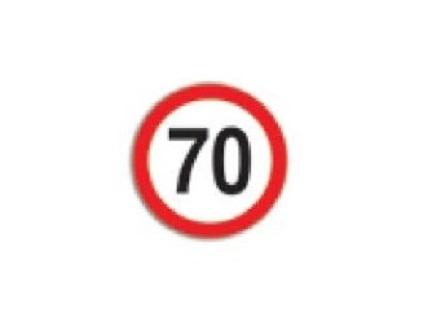 Autocolant reflectorizant pentru limită de viteză 70 km/h, model VESTA TWY105VE, diametru 130 mm