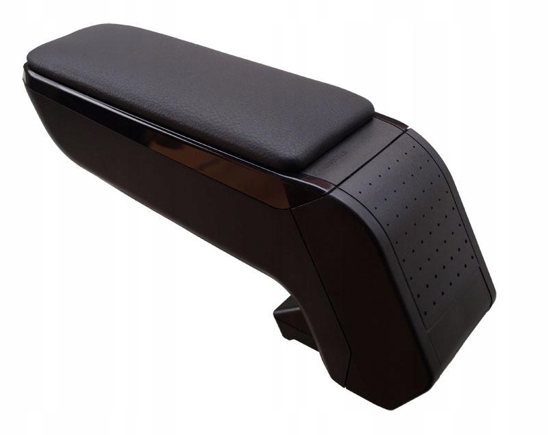 Cotiera auto rabatabilă RATI Armster S V01561RA, cu capac din piele sintetică neagră, fără kit de montaj dedicat.