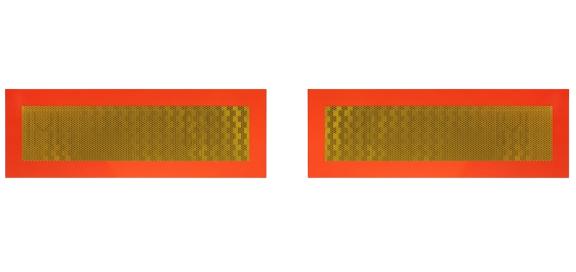Set 2 plăcuțe reflectorizante MVM VEM001, 565 x 196 mm, suport din aluminiu