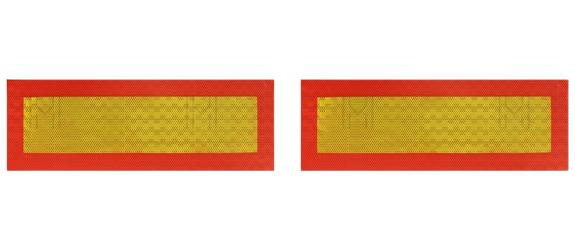 Set 2 plăcuțe reflectorizante MVM VEM006, 565 x 196 mm, cu suport din aluminiu