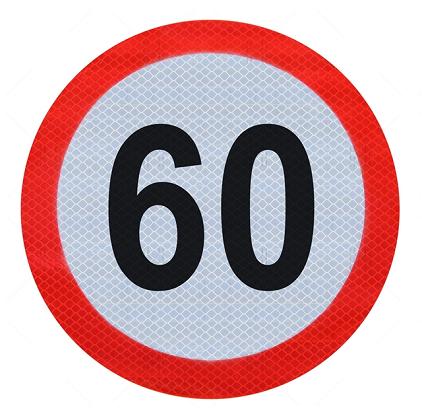 Autocolant reflectorizant limită viteză MVM VEM034/R, 60 km/h, clasa I