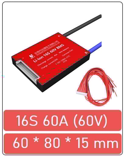BMS acumulatoare Li-ion 16S 60A (60V)