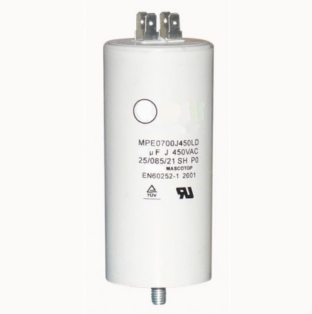 Condensator de pornire CD60 (450V 300uF) pentru motor electric cu papuci