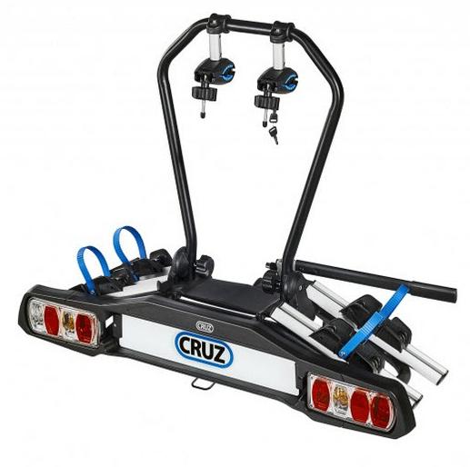 Suport Auto CRUZ Pivot 2 CZ940-506 pentru 2 Biciclete, Montare pe Cârligul de Tractare, Lumină de Avertizare și Sistem Antifurt