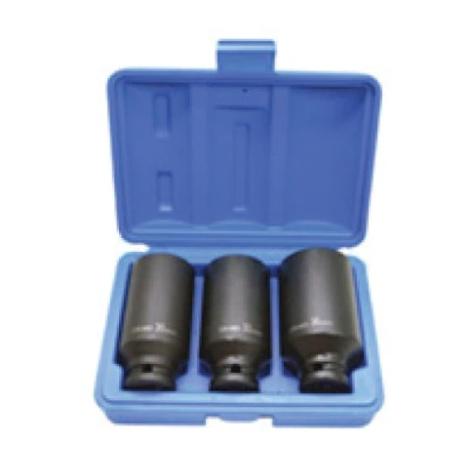 Set de 3 Chei Tubulare de Impact Garage Meister GM1200, Antrenare Pătrată 1/2 Inch, Dimensiuni 30, 32, 36 mm, cu Cutie de Depozitare