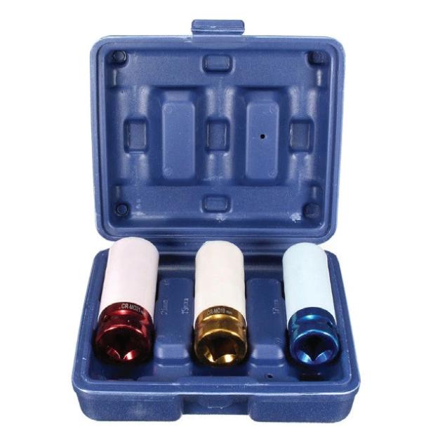 Set de 3 Chei Tubulare pentru Jante din Aliaj Garage Meister GM4262K, Dimensiuni: 17mm, 19mm, 21mm