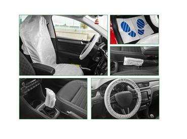 Set de huse de protecție auto Garage Meister GM50916, 5 piese: huse pentru volan, scaun, schimbător de viteze, frână de mână și covoraș, ambalate individual