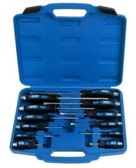 Set de 12 șurubelnițe mecanice Garage Meister GM52748, de impact, profil 6 cruciforme și 6 drepte