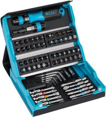 Set de Șurubelnițe HAZET HZ2200SC-1 cu Biți: Cap Cruciform PH, Pozidriv PZ, Hexagon Interior, Torx Interior, Oțel Crom-Vanadiu
