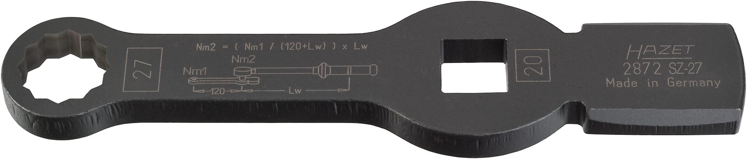 Cheie inelară de impact HAZET 2872SZ, dimensiune 27 mm